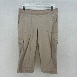 Lee Cargo‎ Capri Pants Women size 8P Beige Tan Relaxed Fit Mid Rise Casual Retro